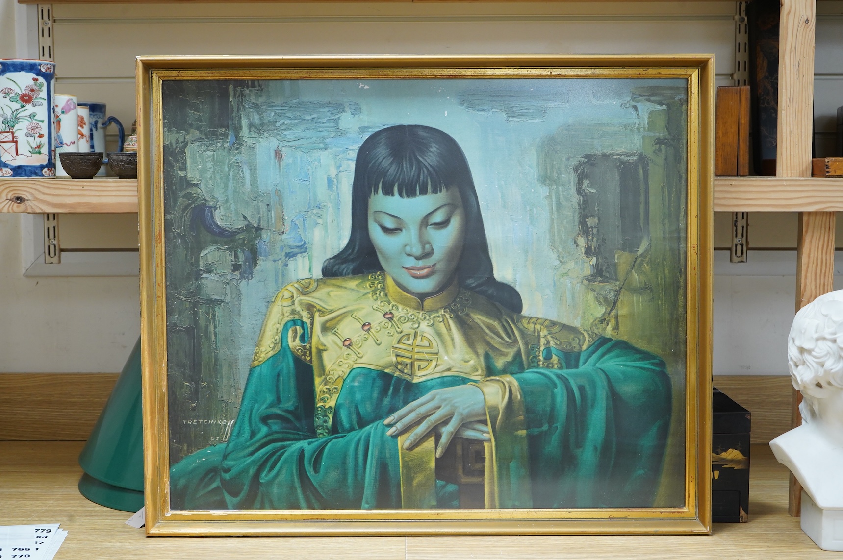 After Vladimir Tretchikoff (Russian, 1913-2006), 'Lady from the Orient', vintage colour print, 56 x 68cm, gilt frame